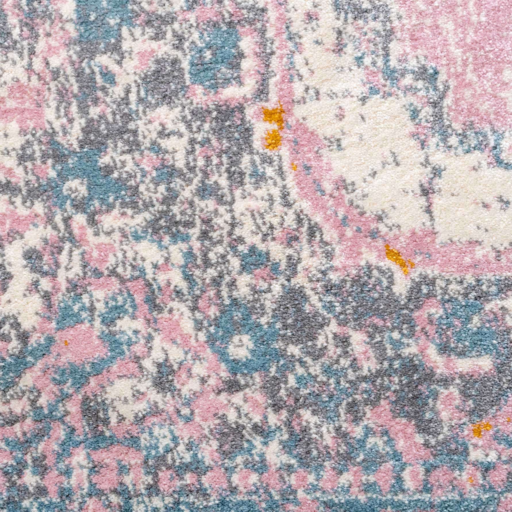Distressed Pink Medallion Area Rug - Emelia