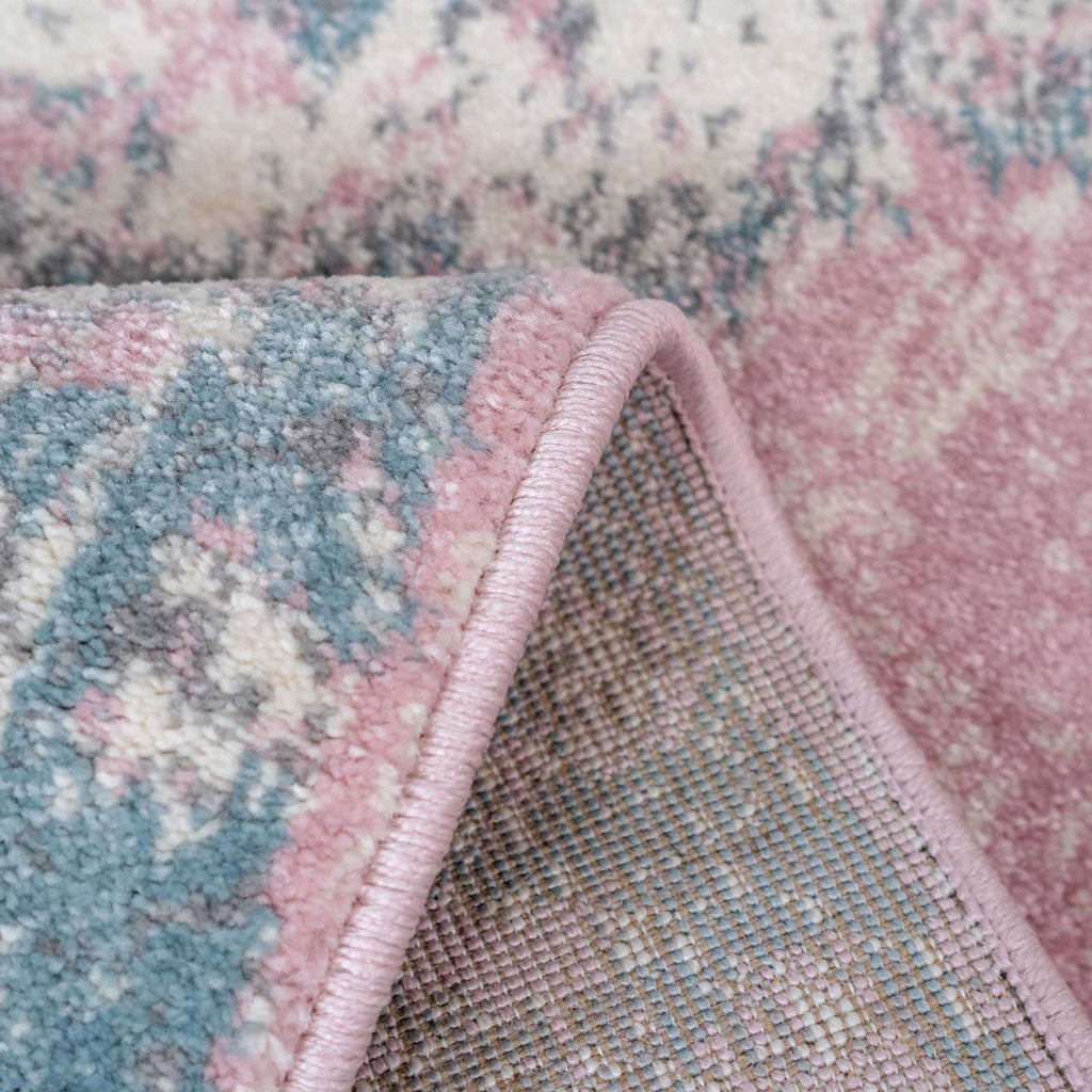 Distressed Pink Medallion Area Rug - Emelia