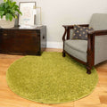 Fern Green Shaggy Circle Rug