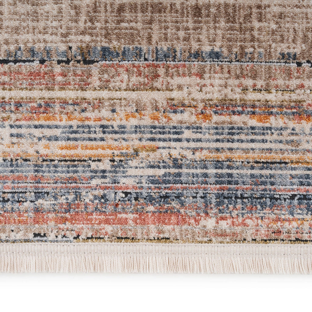 Multicolour Woven Border Runner Rug