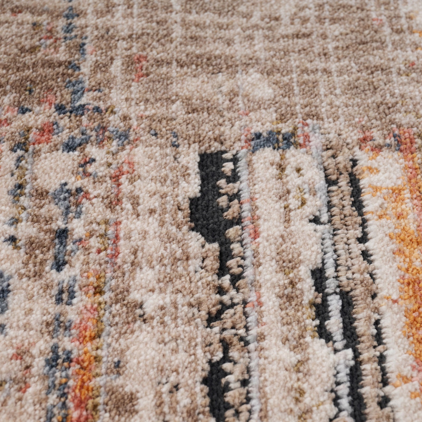 Multicolour Woven Border Runner Rug