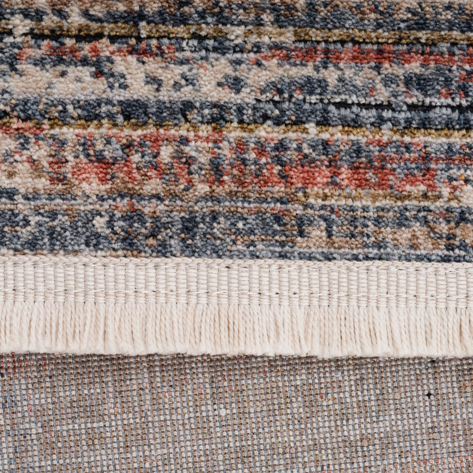 Multicolour Woven Border Runner Rug