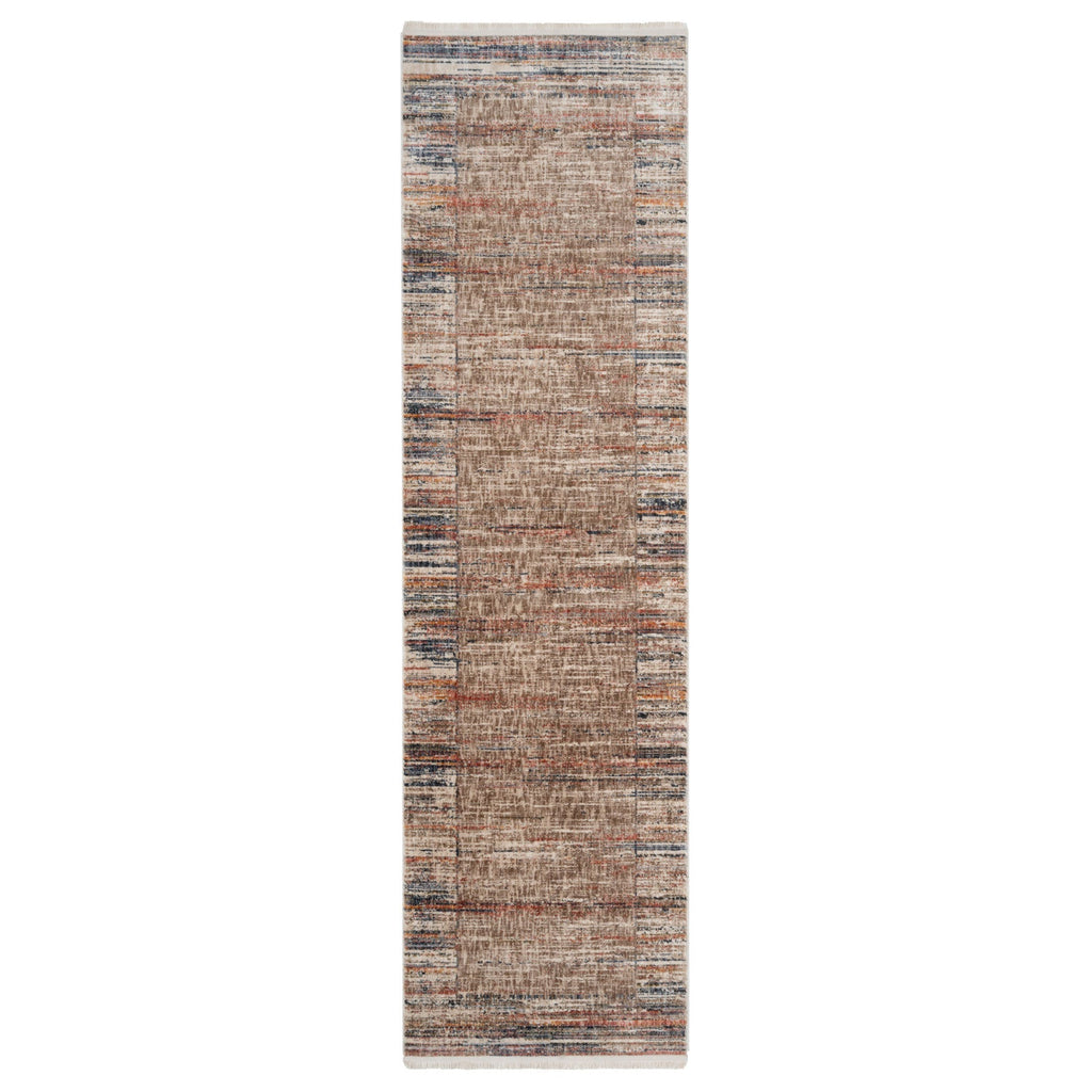 Multicolour Woven Border Runner Rug