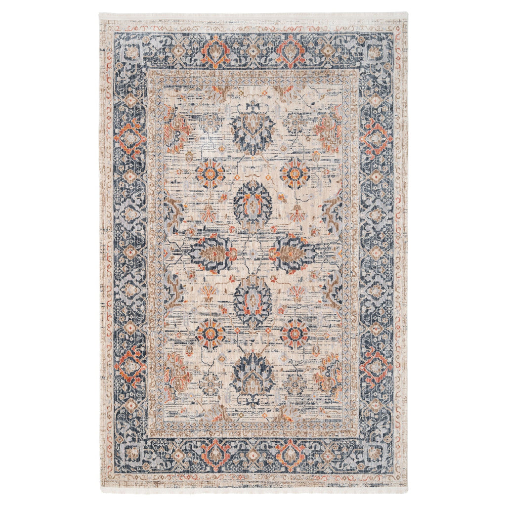 Blue Foral Motif Area Rug - Nava