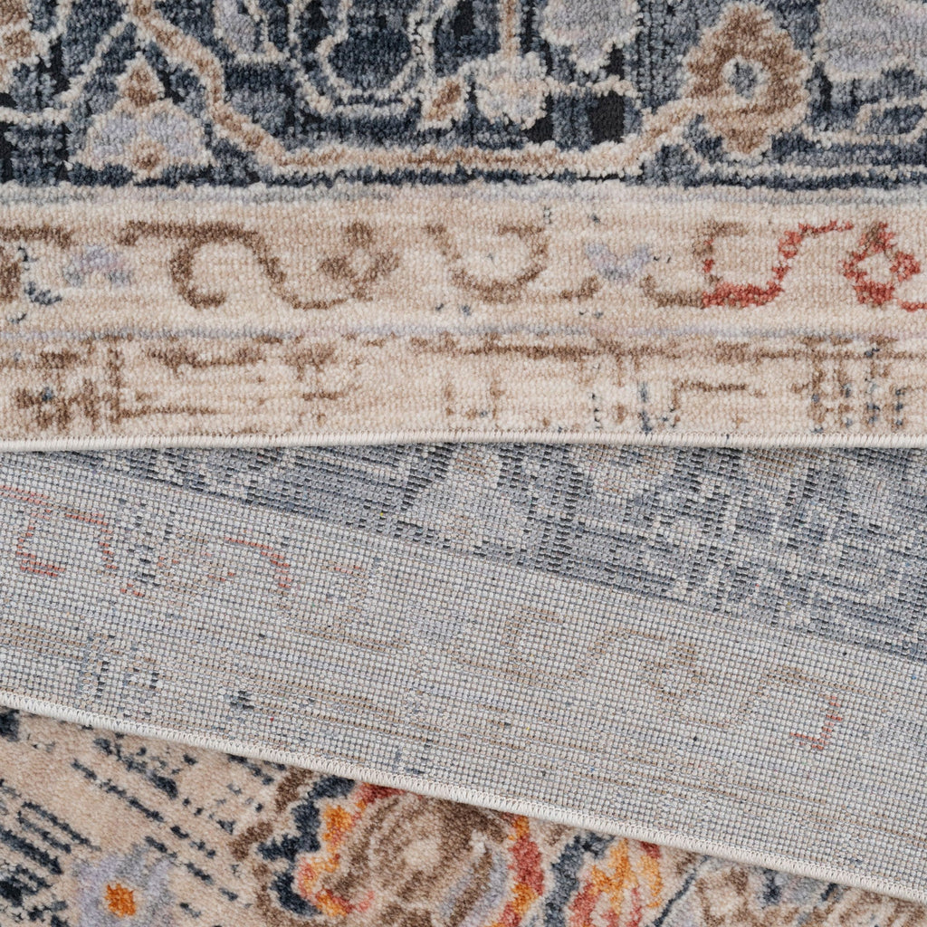 Blue Foral Motif Area Rug - Nava