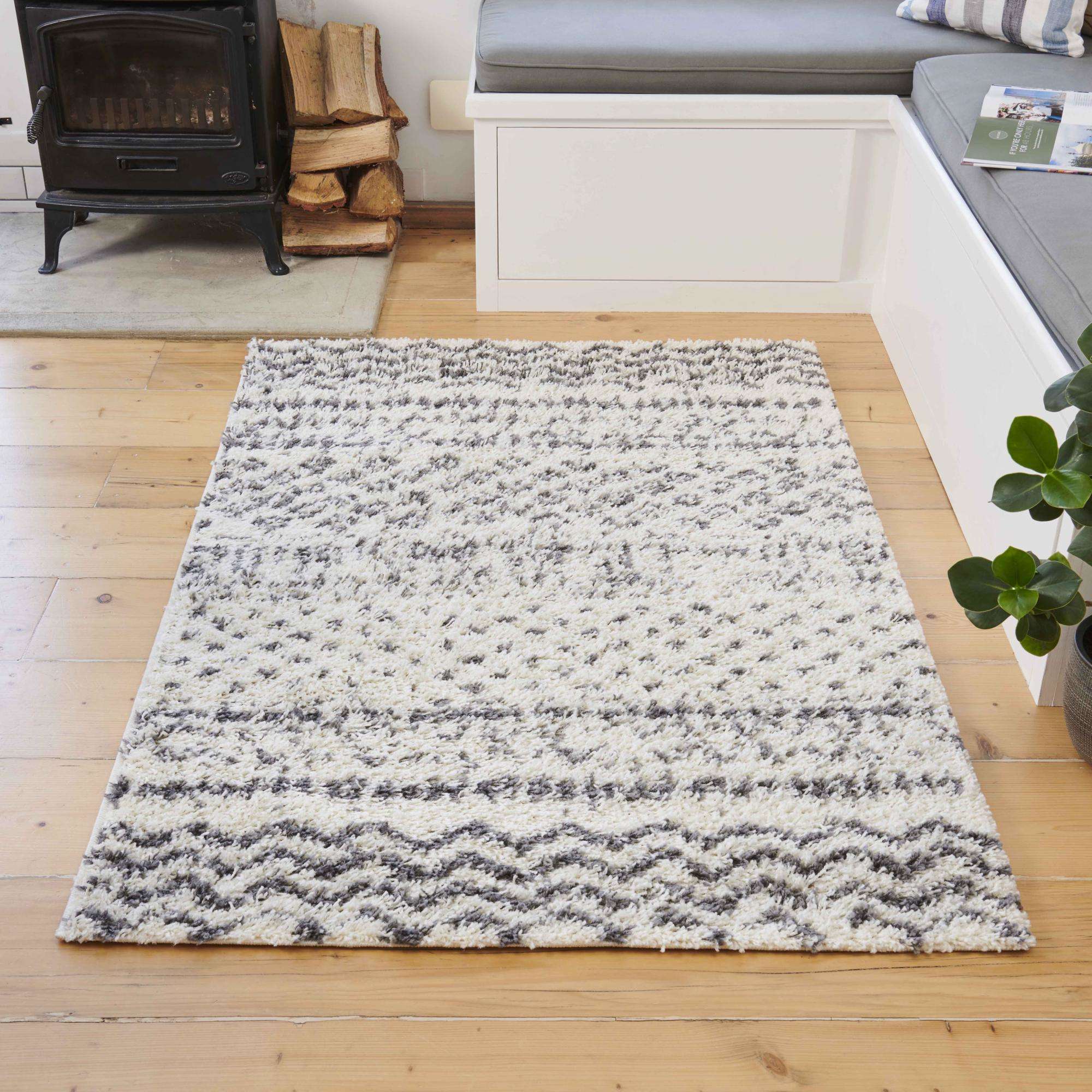 Cream Scandi Nordic Shaggy Rug