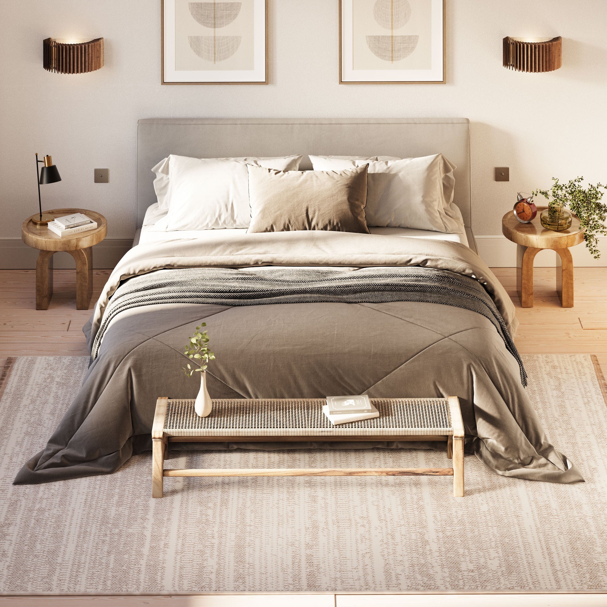 Beige Abstract Scandi Rug - Teva