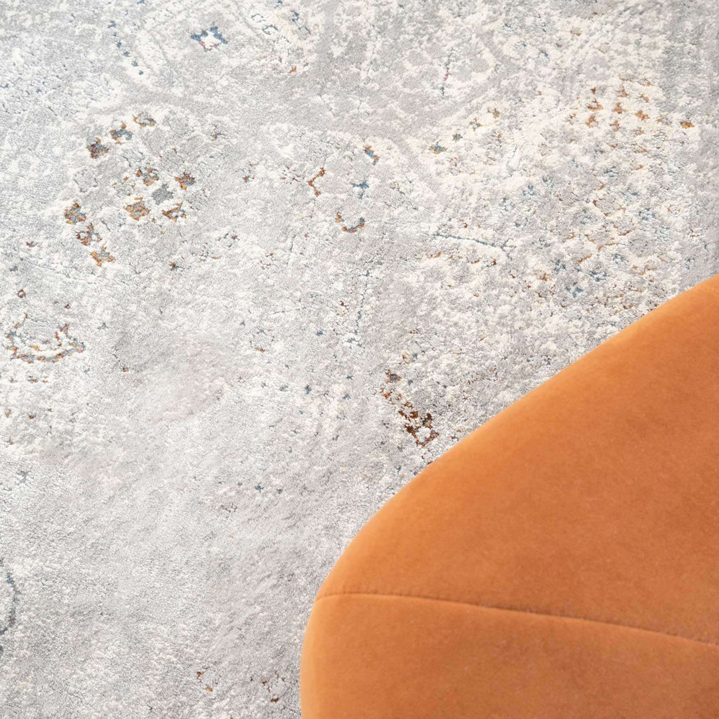 Vintage Grey Washed Effect Living Room Rug - Frank
