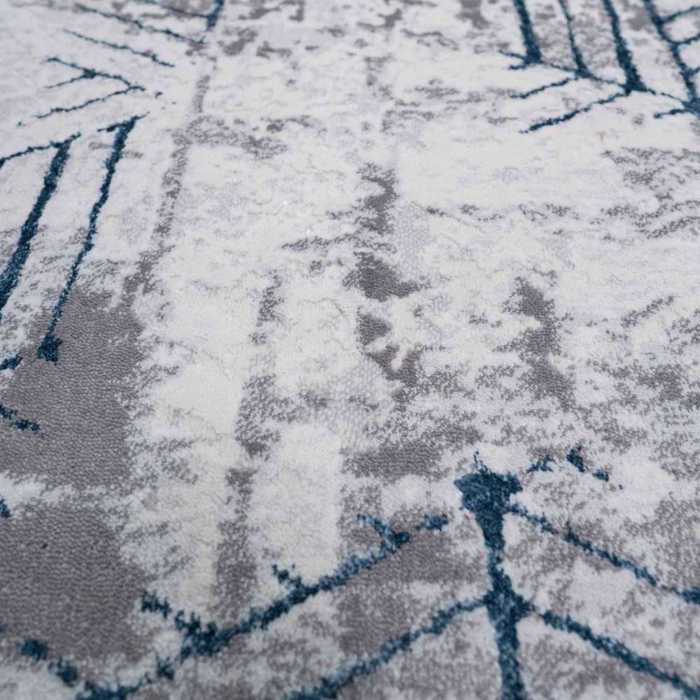 Modern Blue Abstract Geometric Living Room Rugs - Busby
