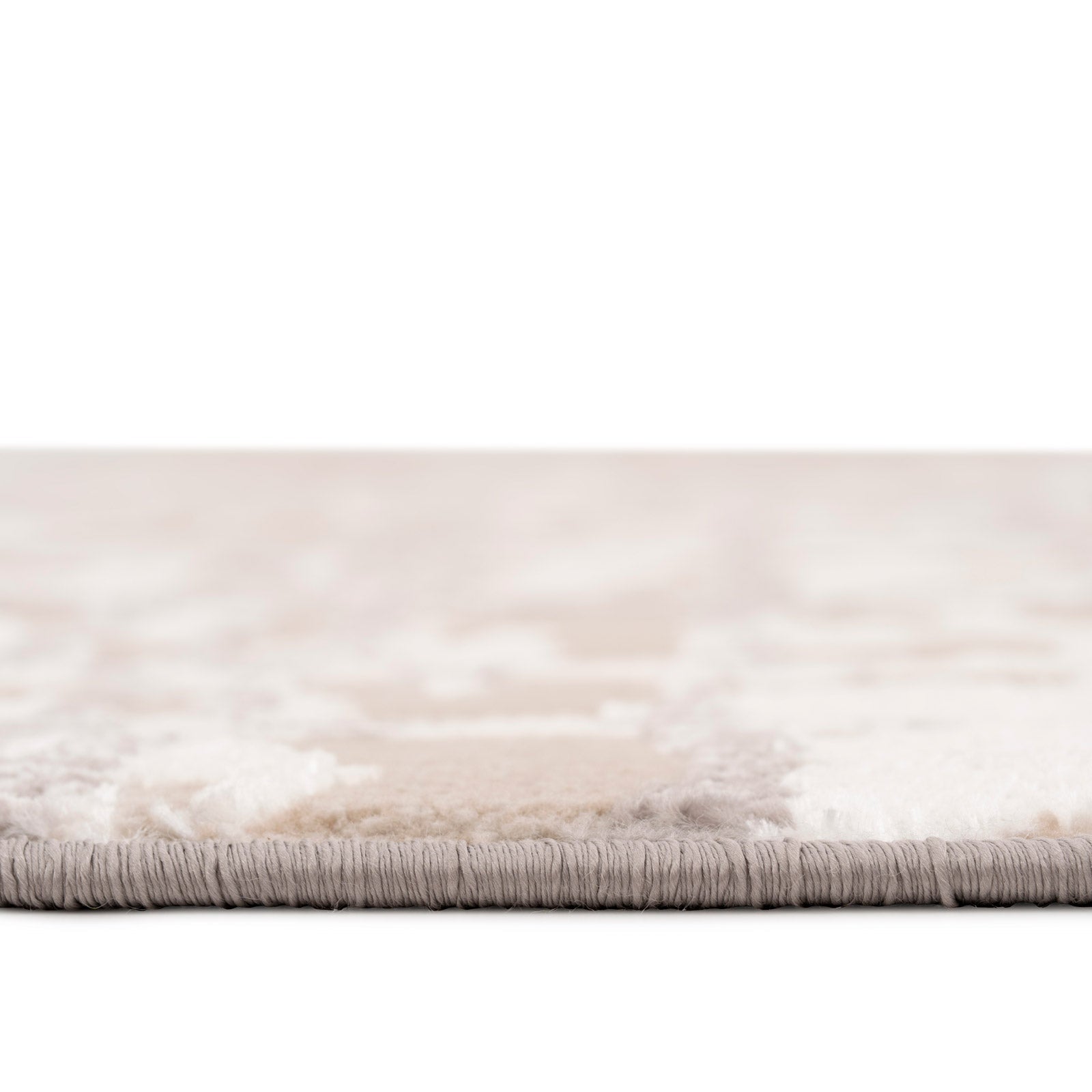 Distressed Linear Beige Silver Runner - Diora