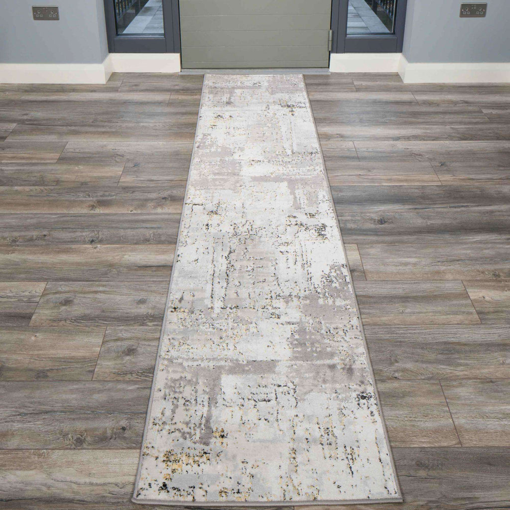 Modern Gold Abstract Distressed Living Room Rugs - Grace