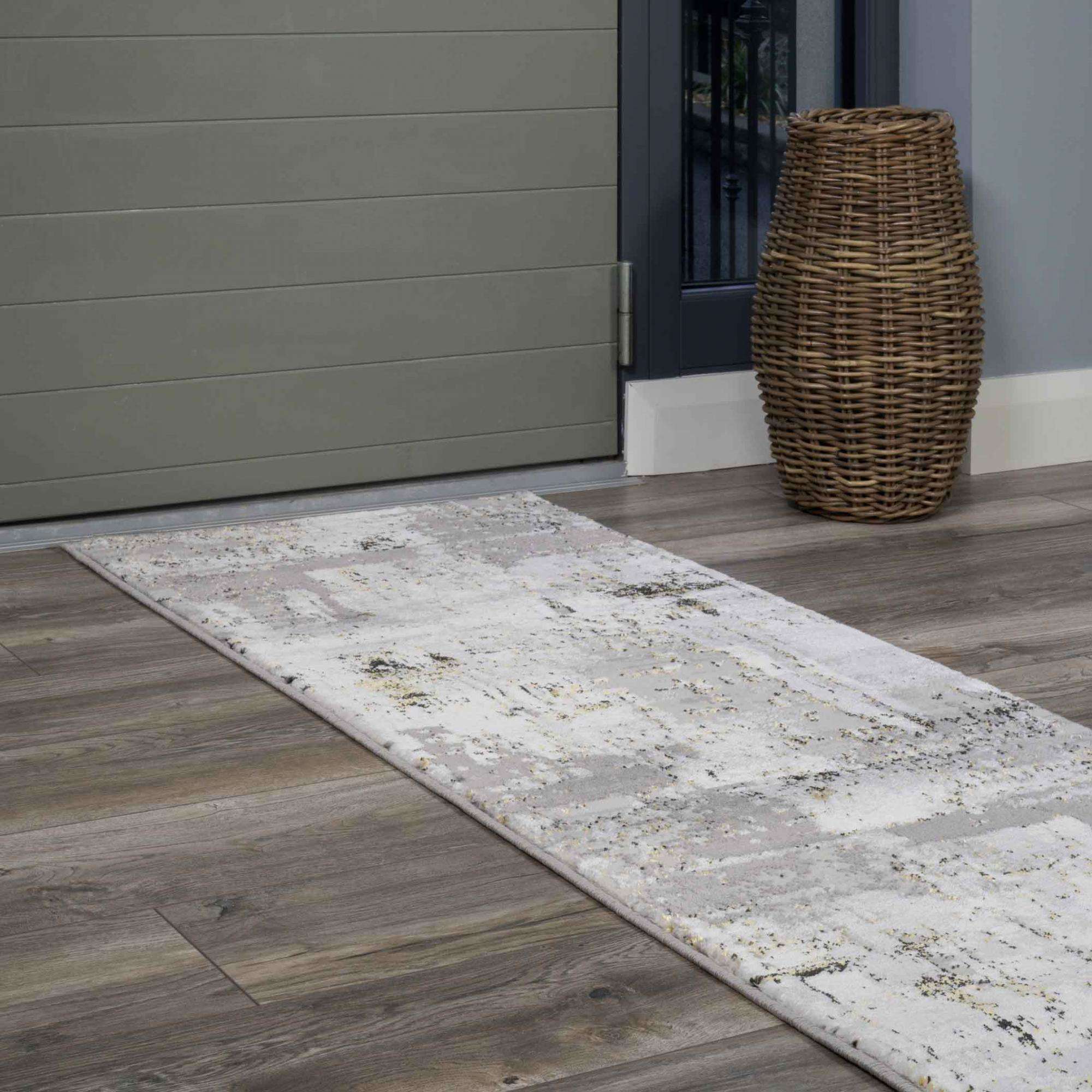 Modern Gold Abstract Distressed Living Room Rugs - Grace