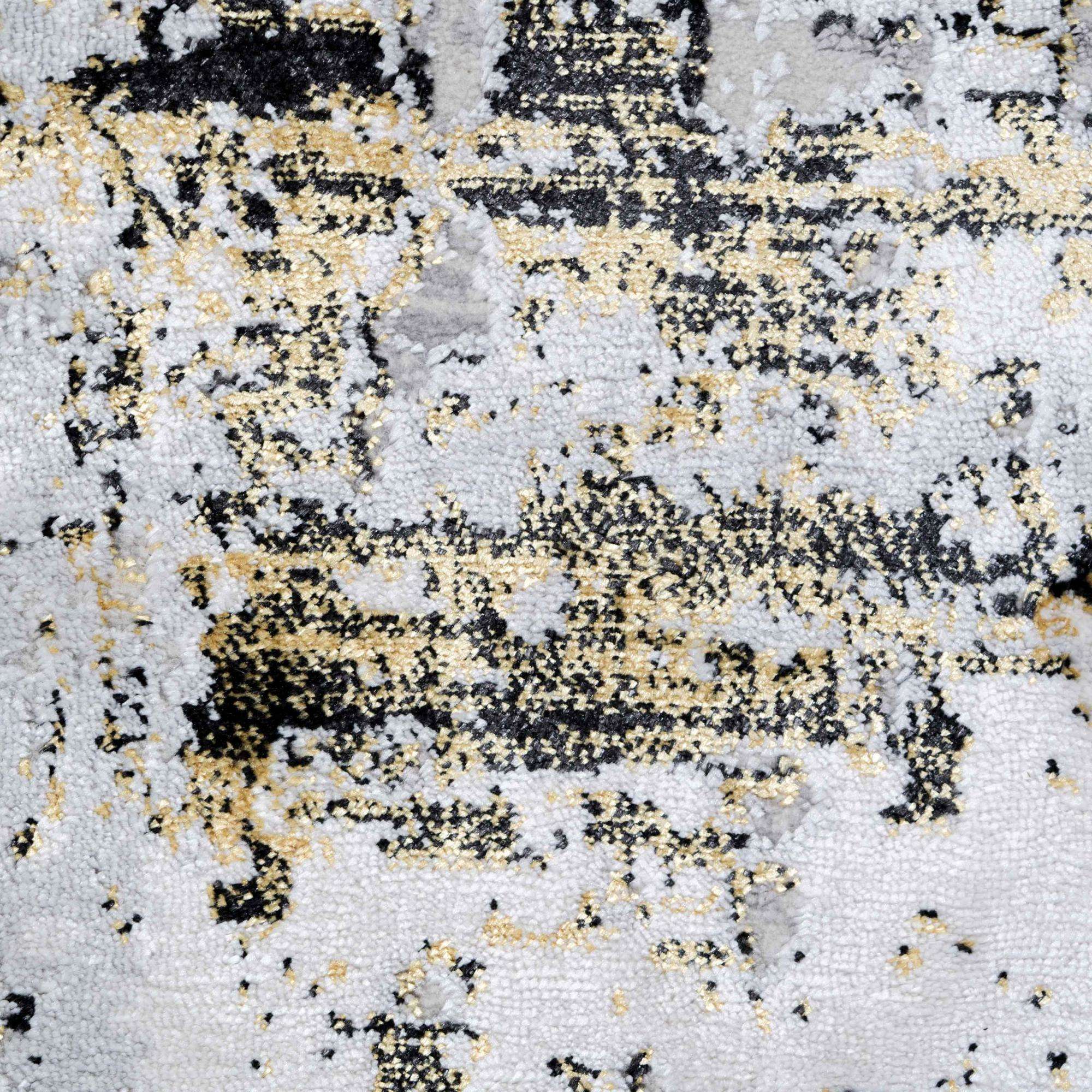 Modern Gold Abstract Distressed Living Room Rugs - Grace