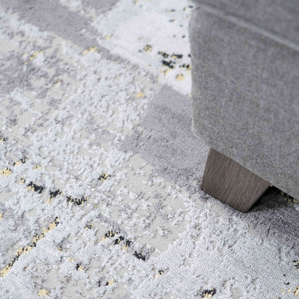 Modern Gold Abstract Distressed Living Room Rugs - Grace