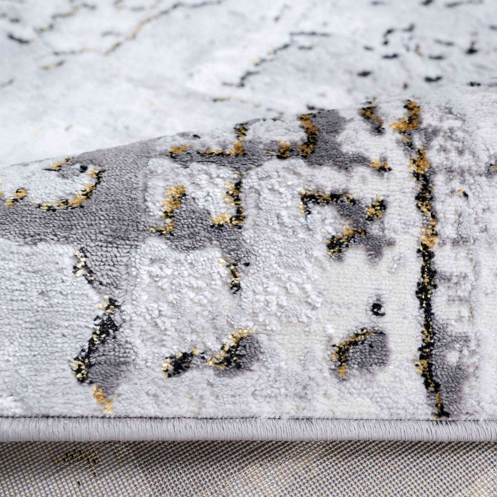 Modern Gold Abstract Distressed Living Room Rugs - Grace