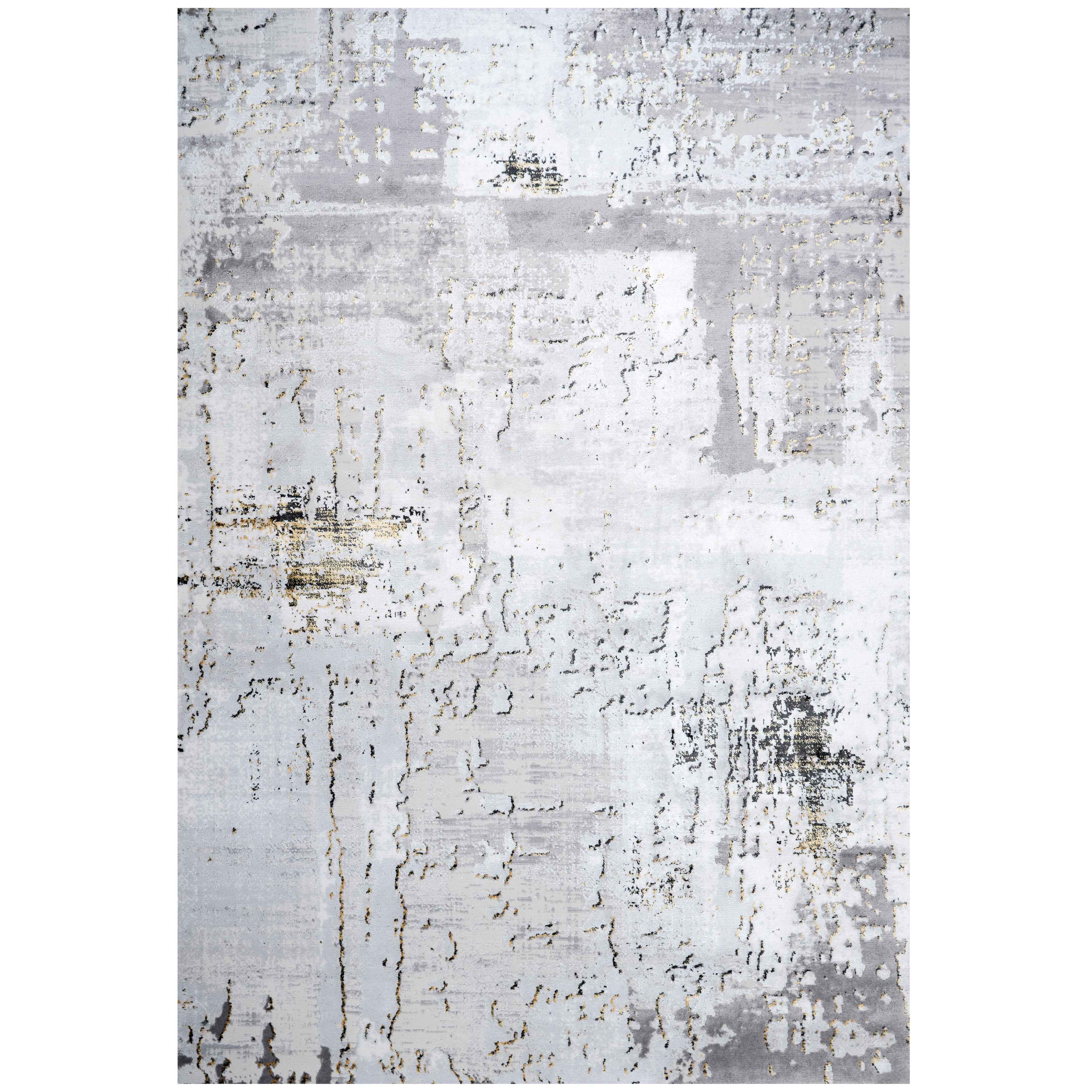 Modern Gold Abstract Distressed Living Room Rugs - Grace