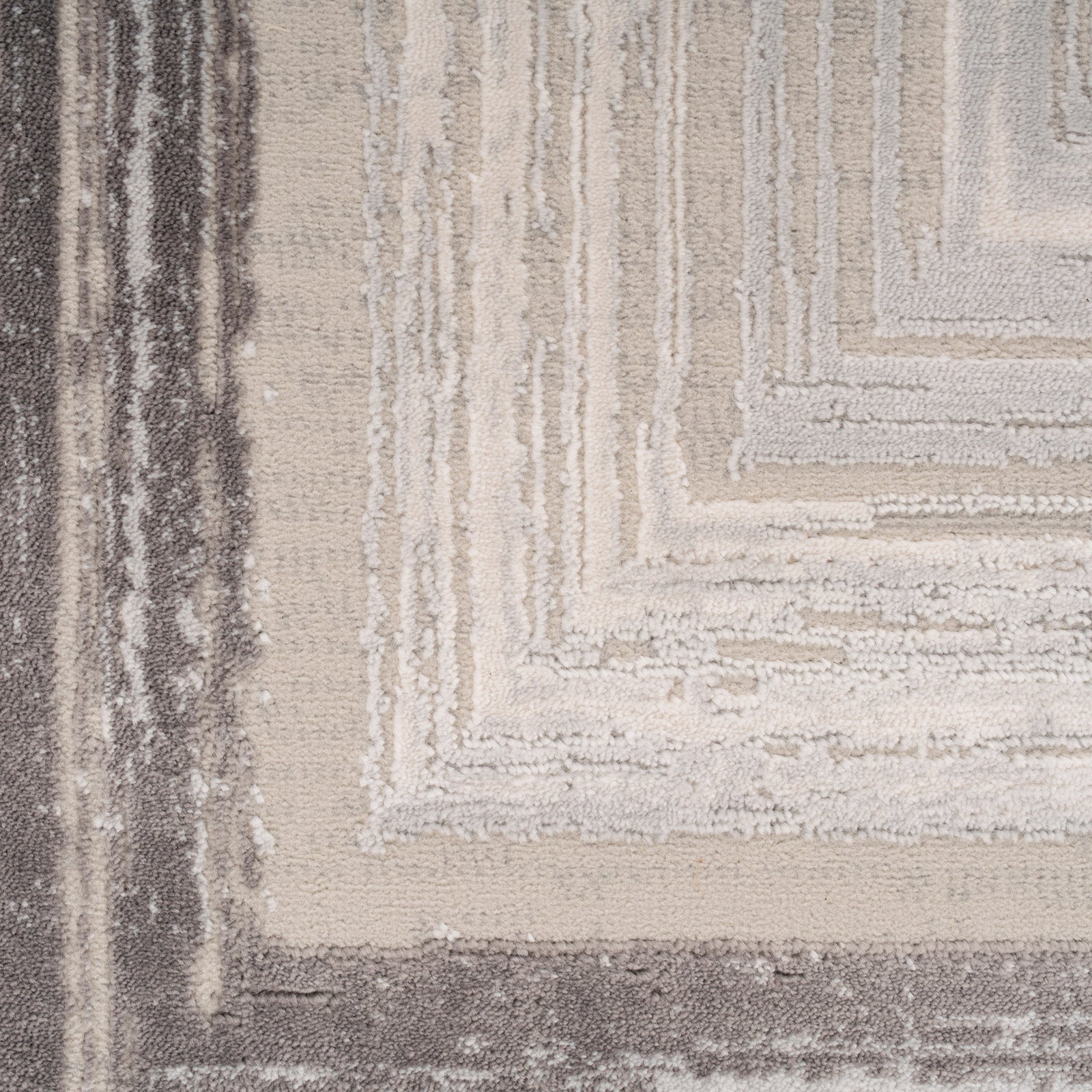 Distressed Greige Bordered Runner - Lena