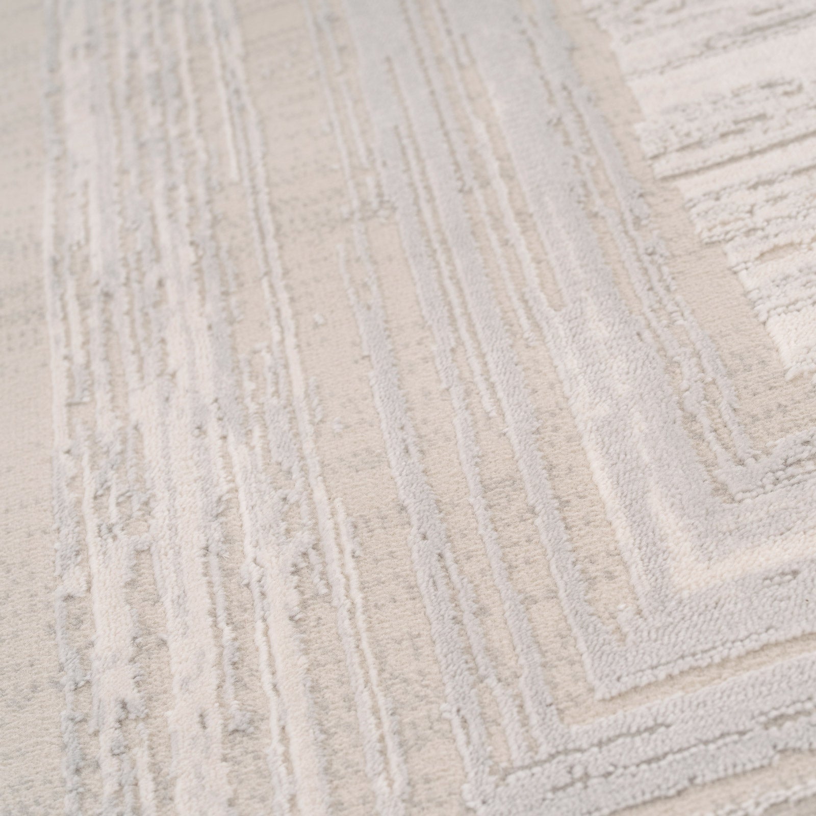 Distressed Greige Bordered Runner - Lena