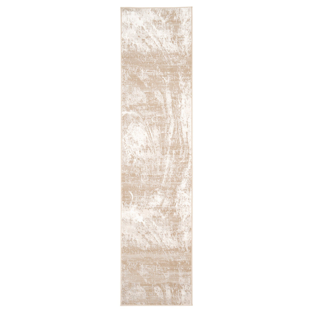 Distressed Abstract Beige Runner - Libby