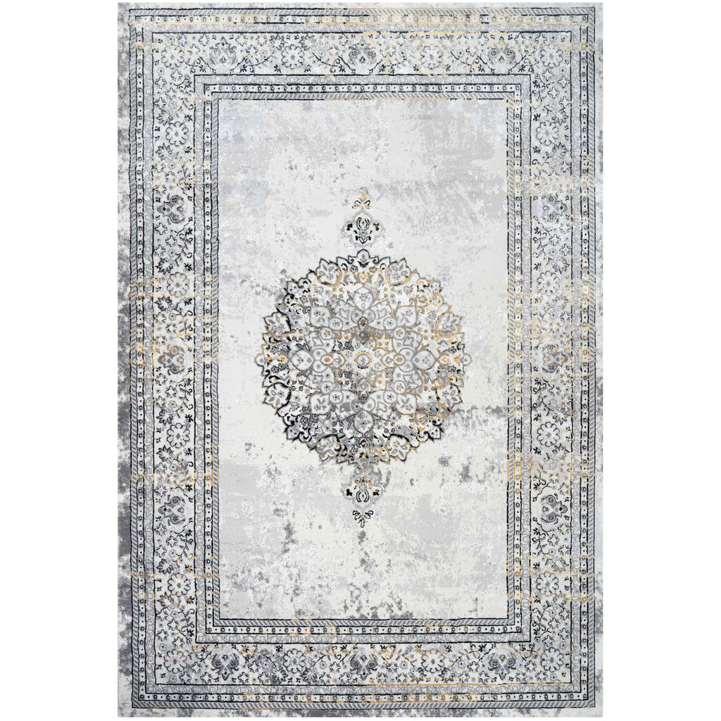 Gold Traditional Distressed Large Dining Table Rugs - Victoria