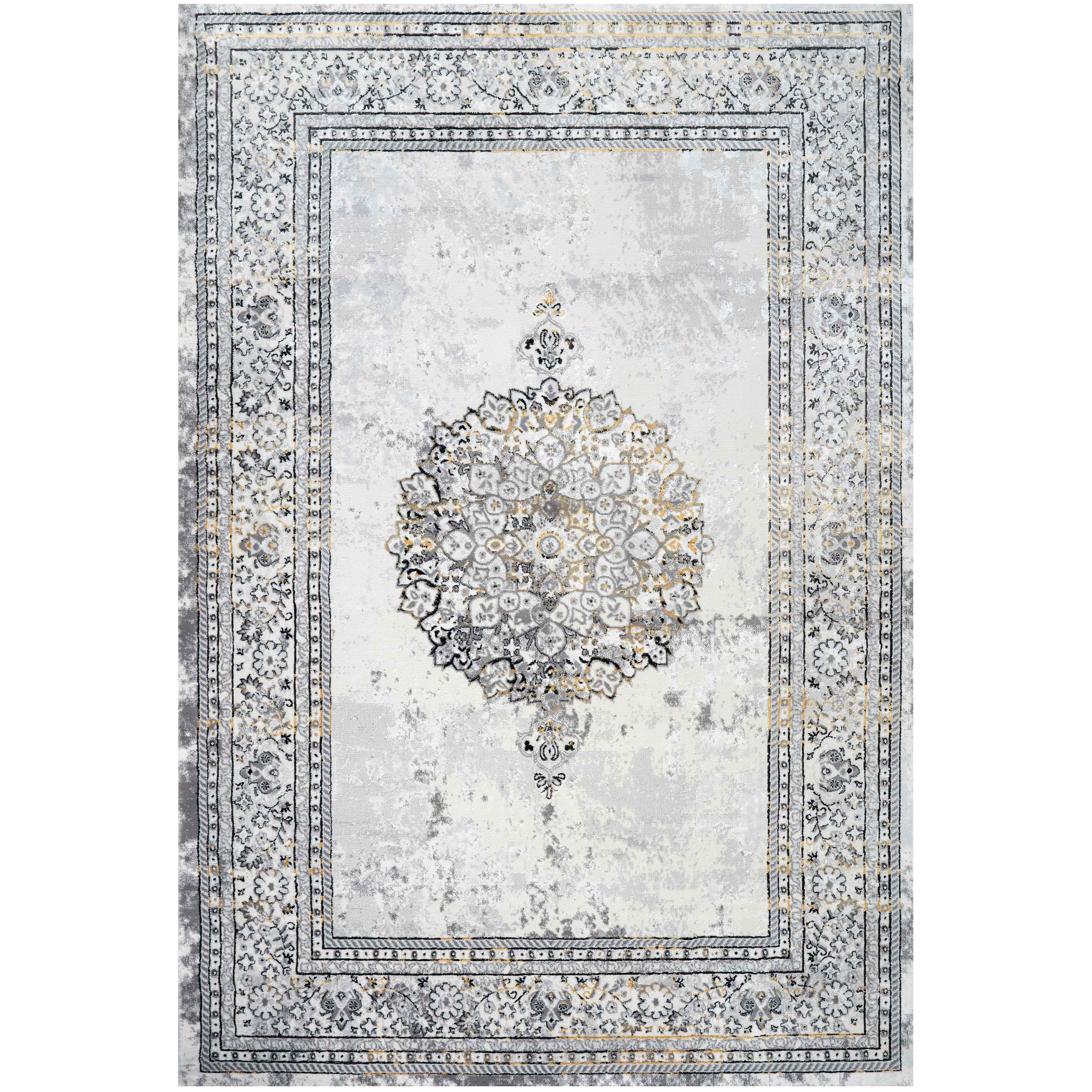 Gold Traditional Distressed Large Dining Table Rugs - Victoria