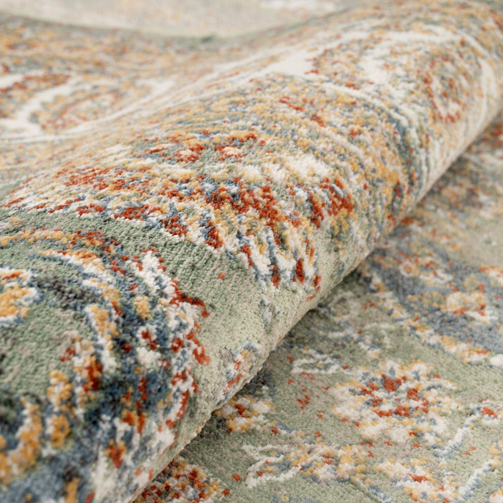 Sage Green Classical Runner Rug - Basila