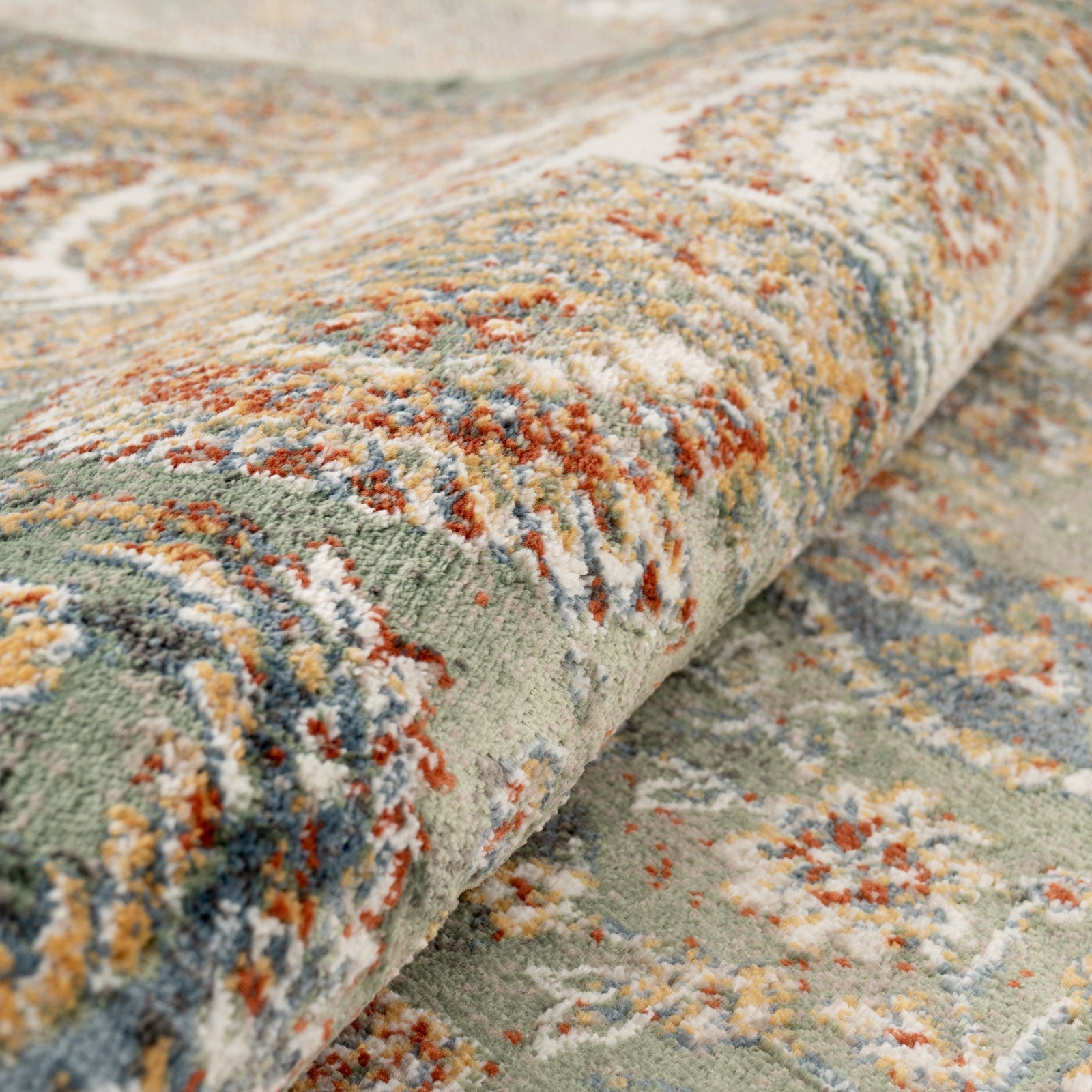Sage Green Classical Runner Rug - Basila
