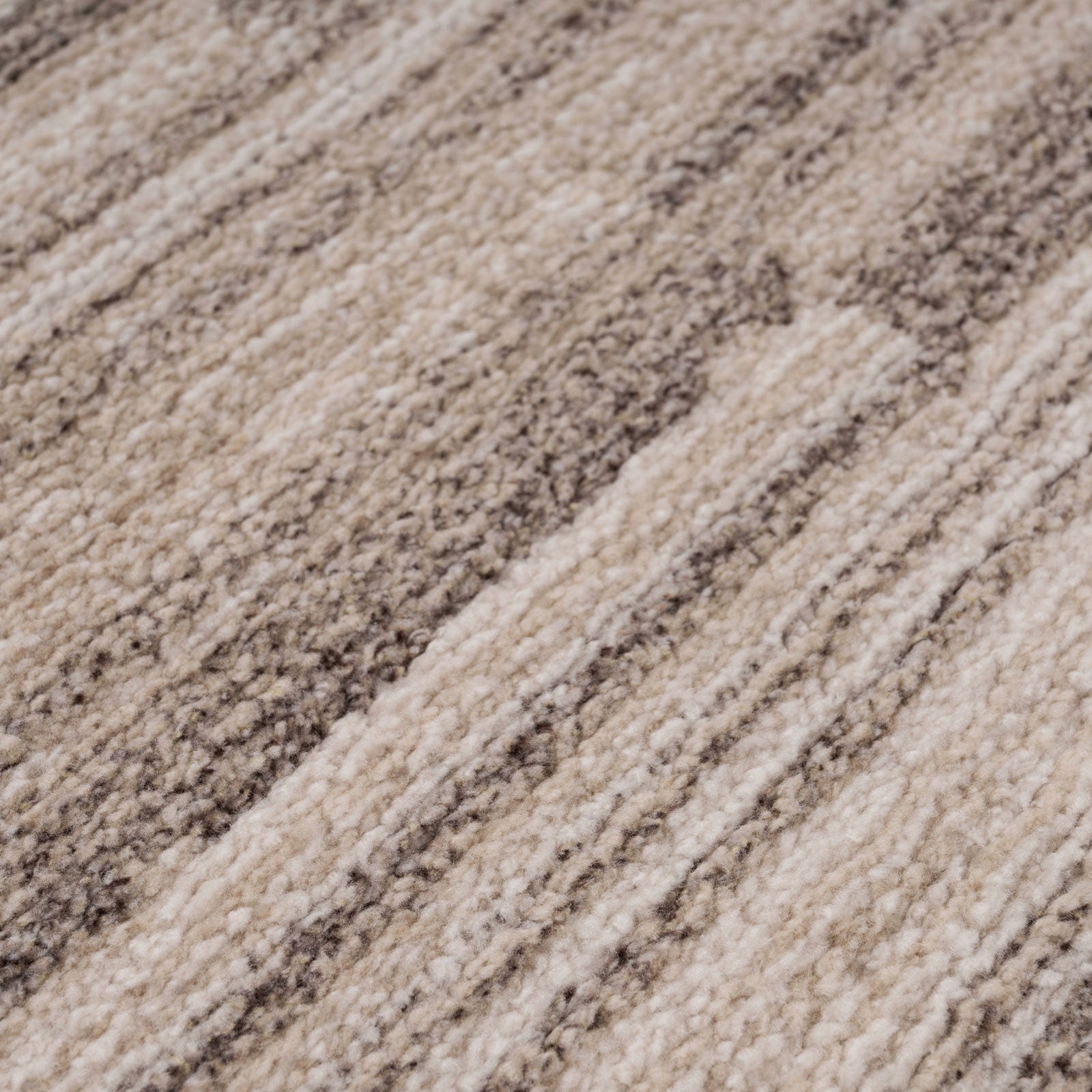 Neutral Beige Linear Living Room Rug - Elias