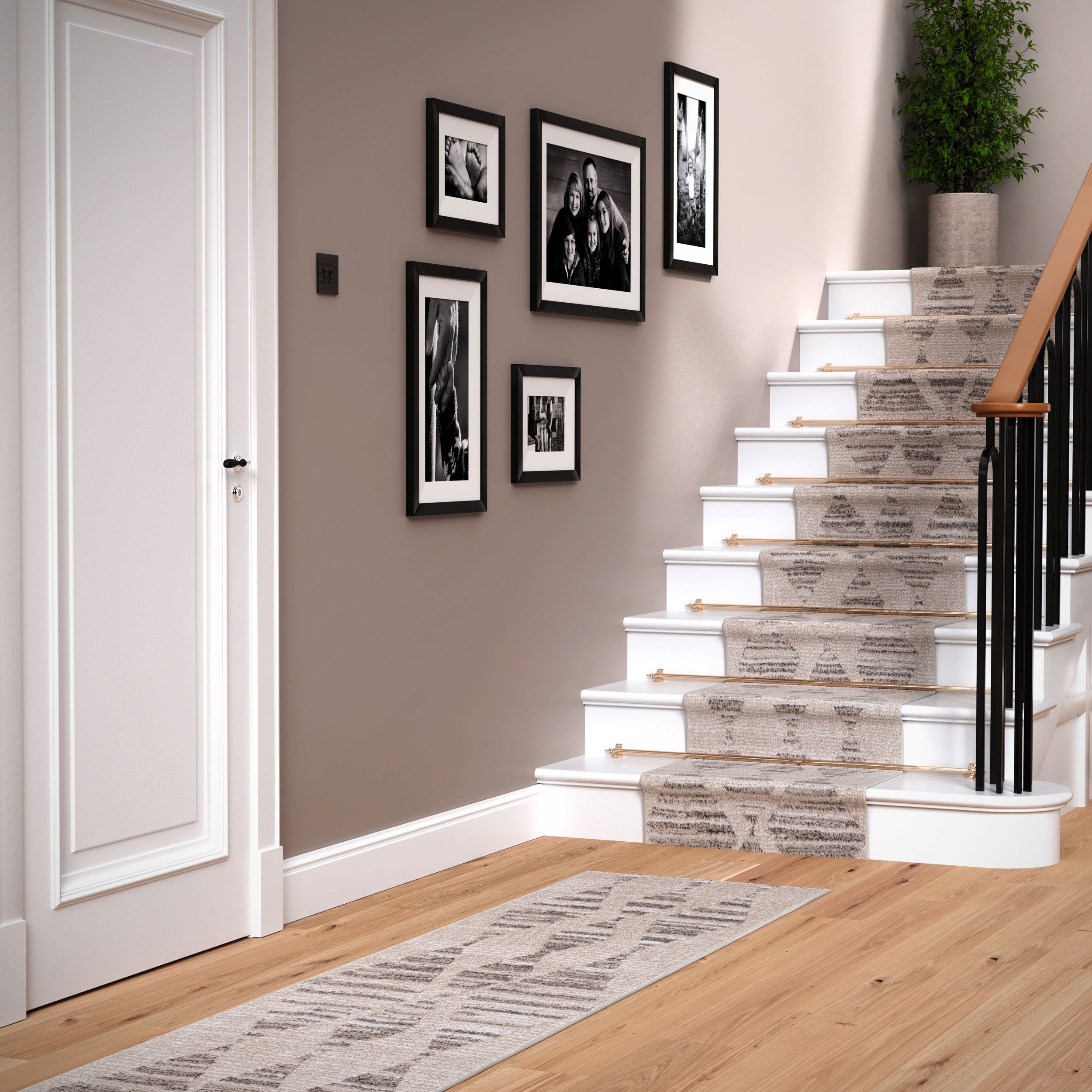 Neutral Diamond Pattern Area Rug - Lucas