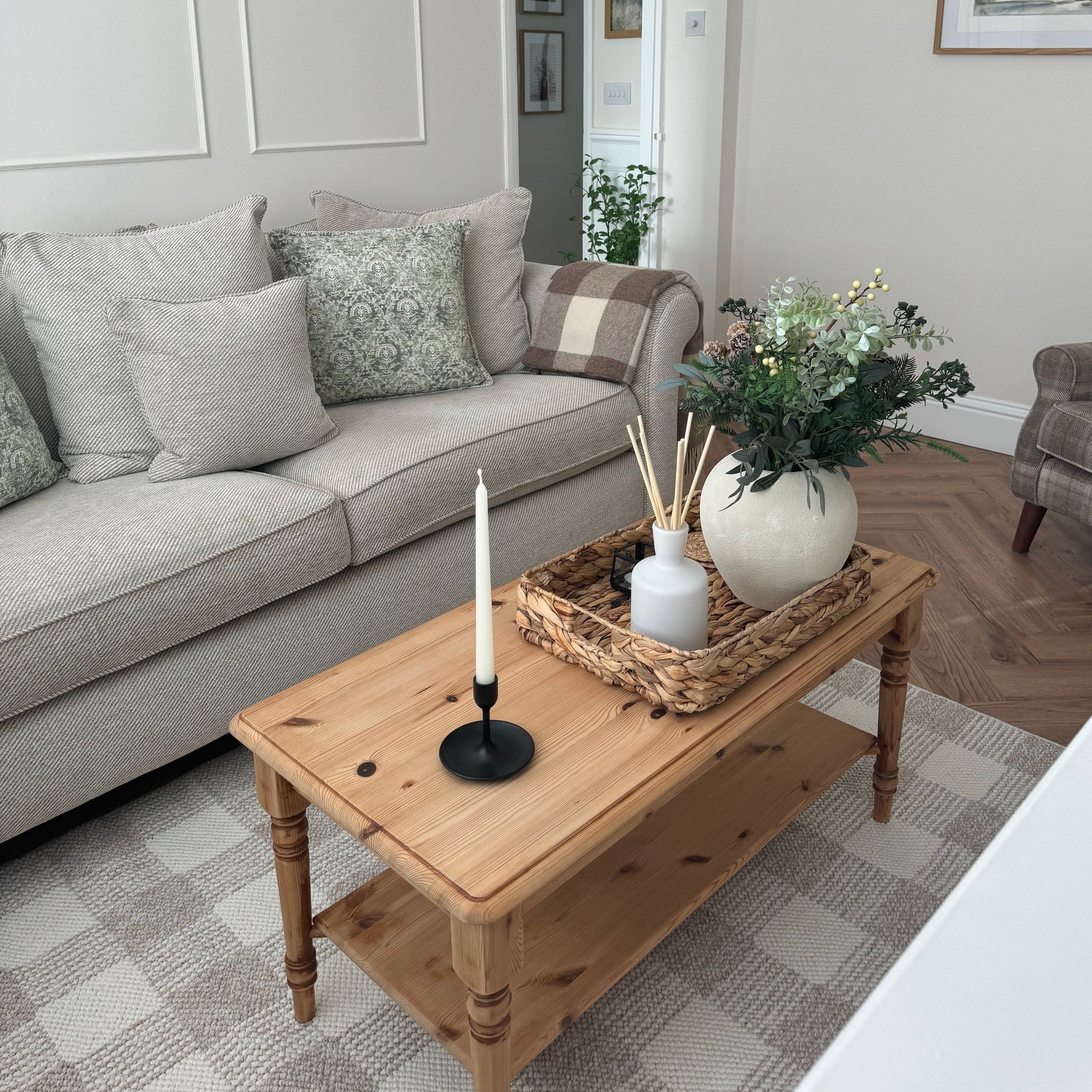Chunky Beige Wool Style Rug - Etta