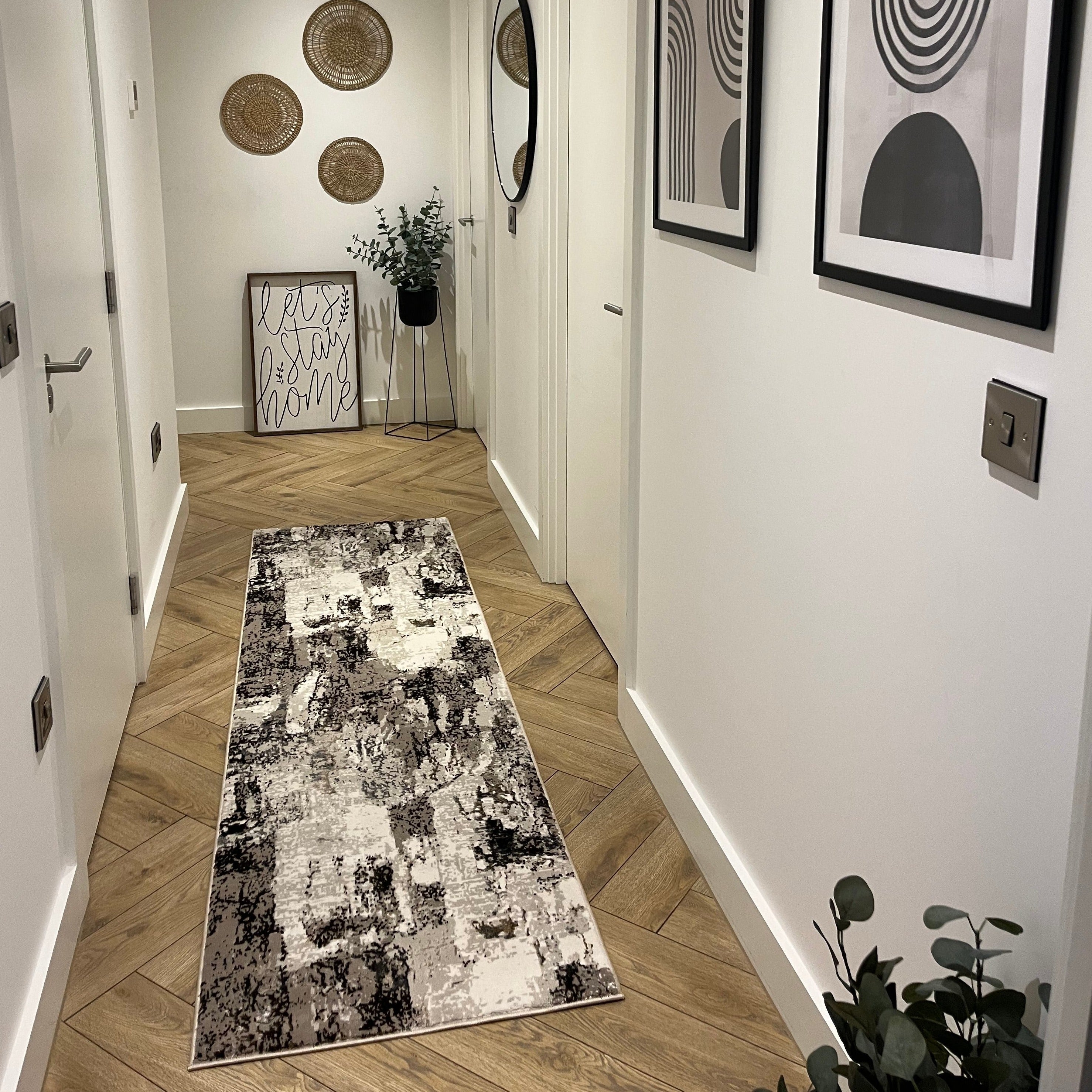 Elegant Beige Canvas Runner Rug - Anala