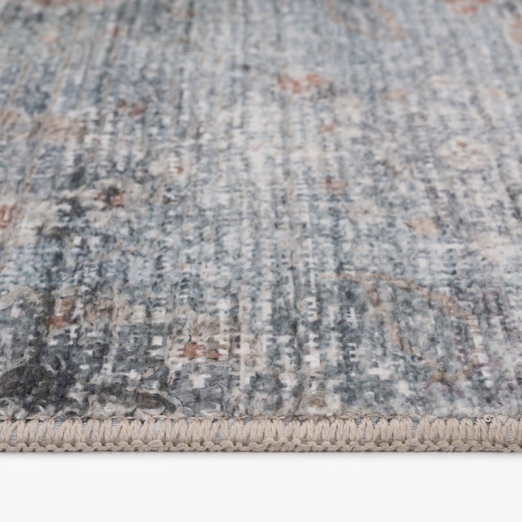 Vintage Blue Terra Floral Rug - Atticus
