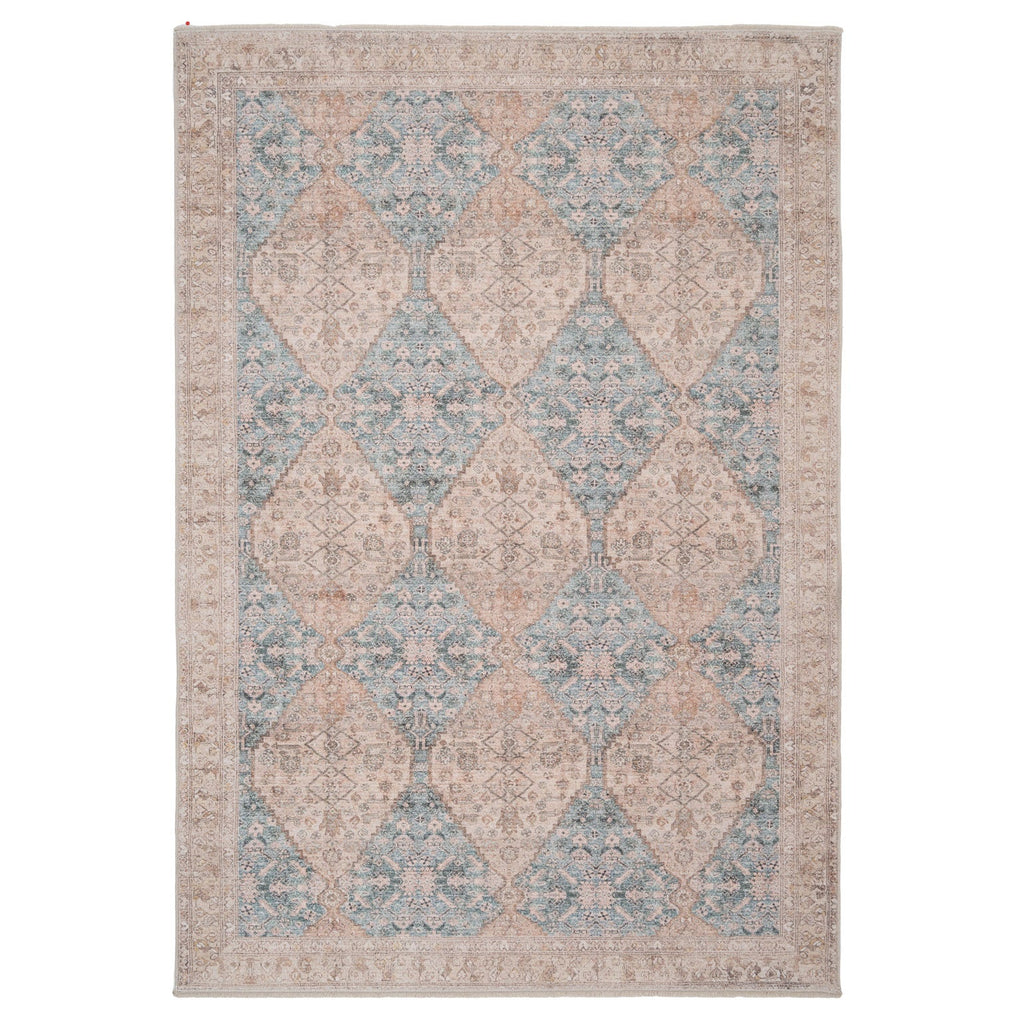 Vintage Blue Diamond Rug - Genevieve