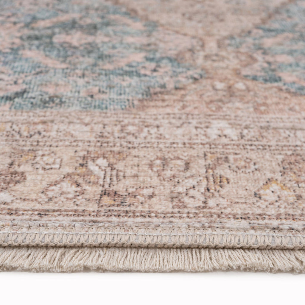 Vintage Blue Diamond Rug - Genevieve