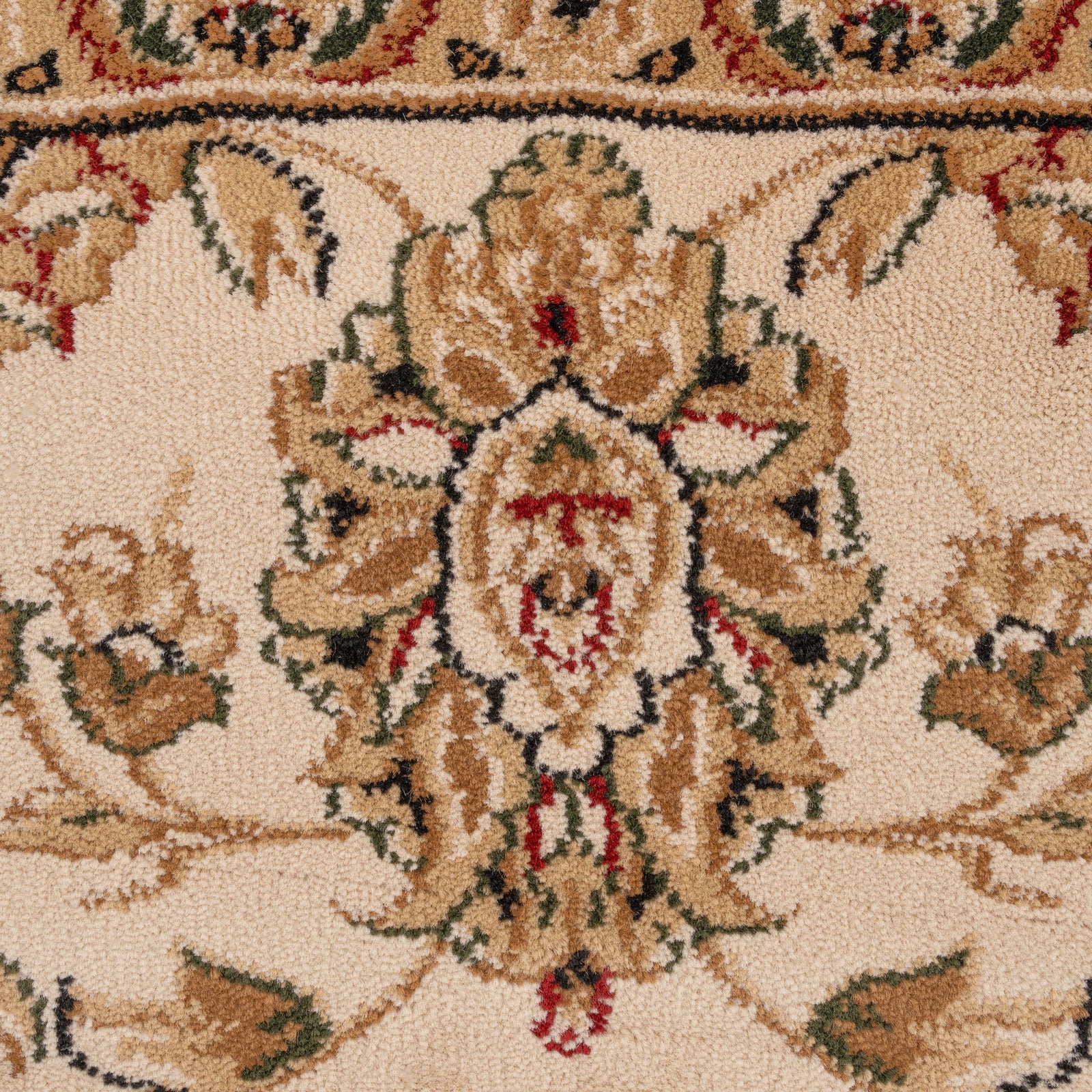 Traditional Black Floral Runner Rug - Malaki