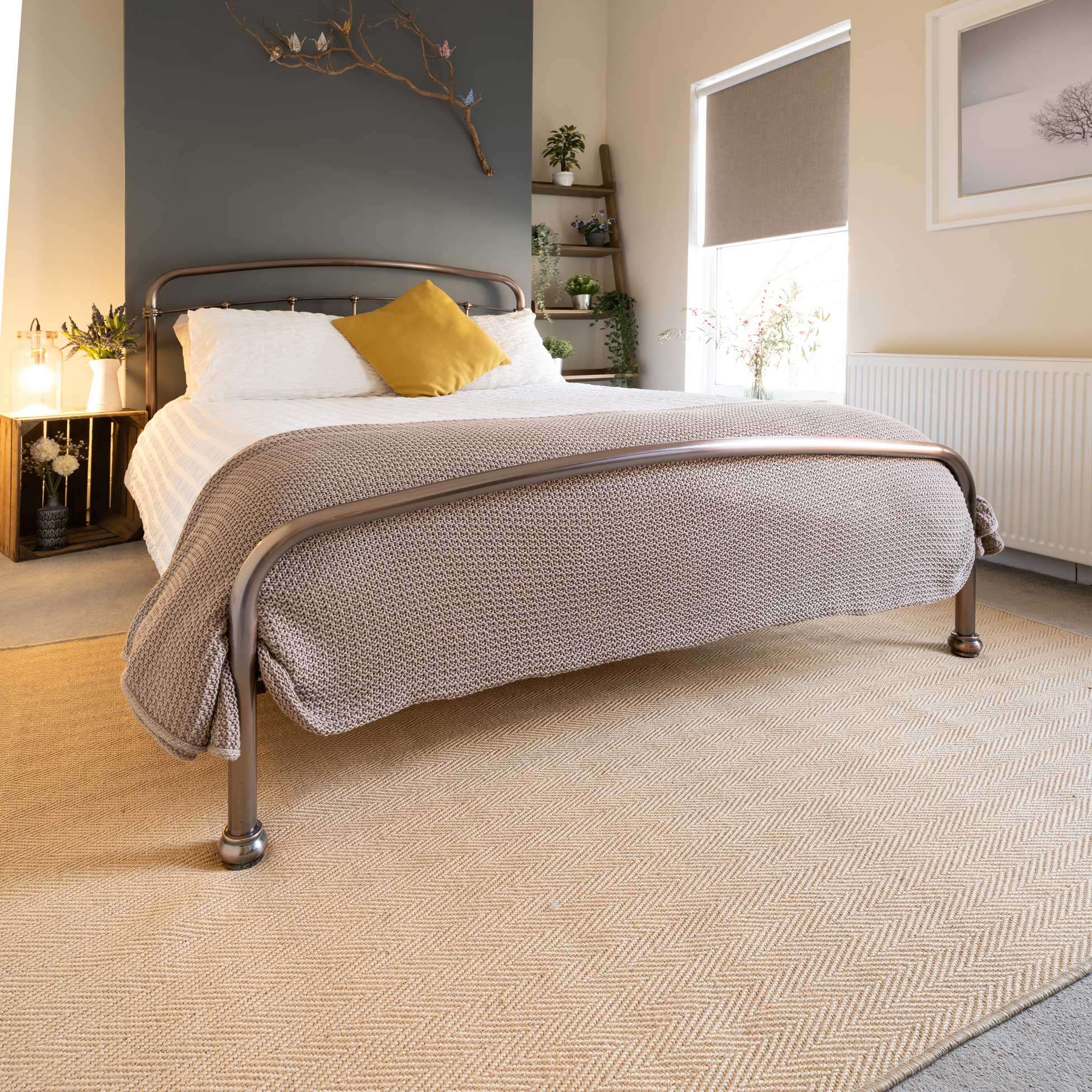 Natural Border Rustic Jute Area Rug