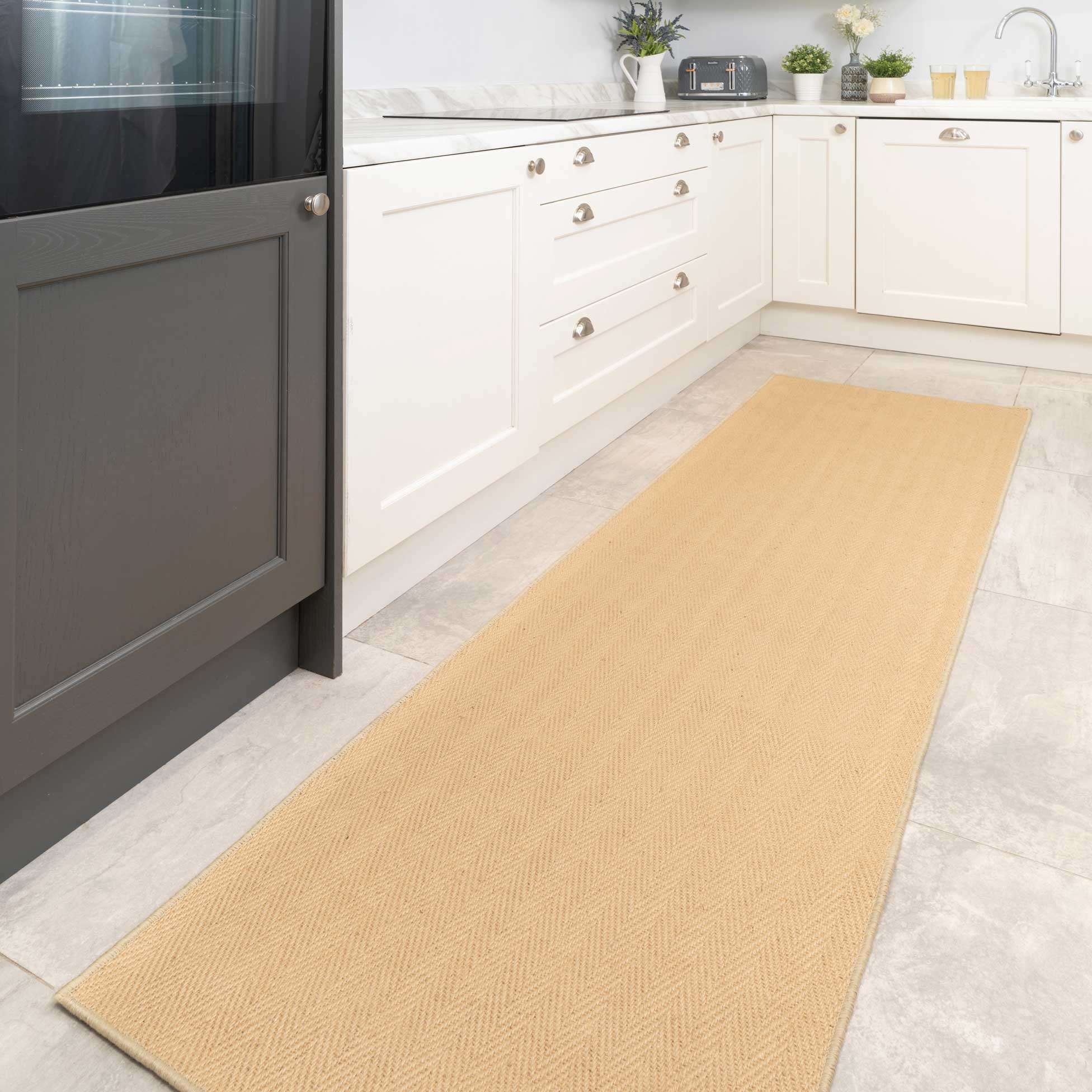 Natural Border Rustic Jute Area Rug