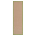 Green Cotton Border Natural Jute Hallway Runner Rug