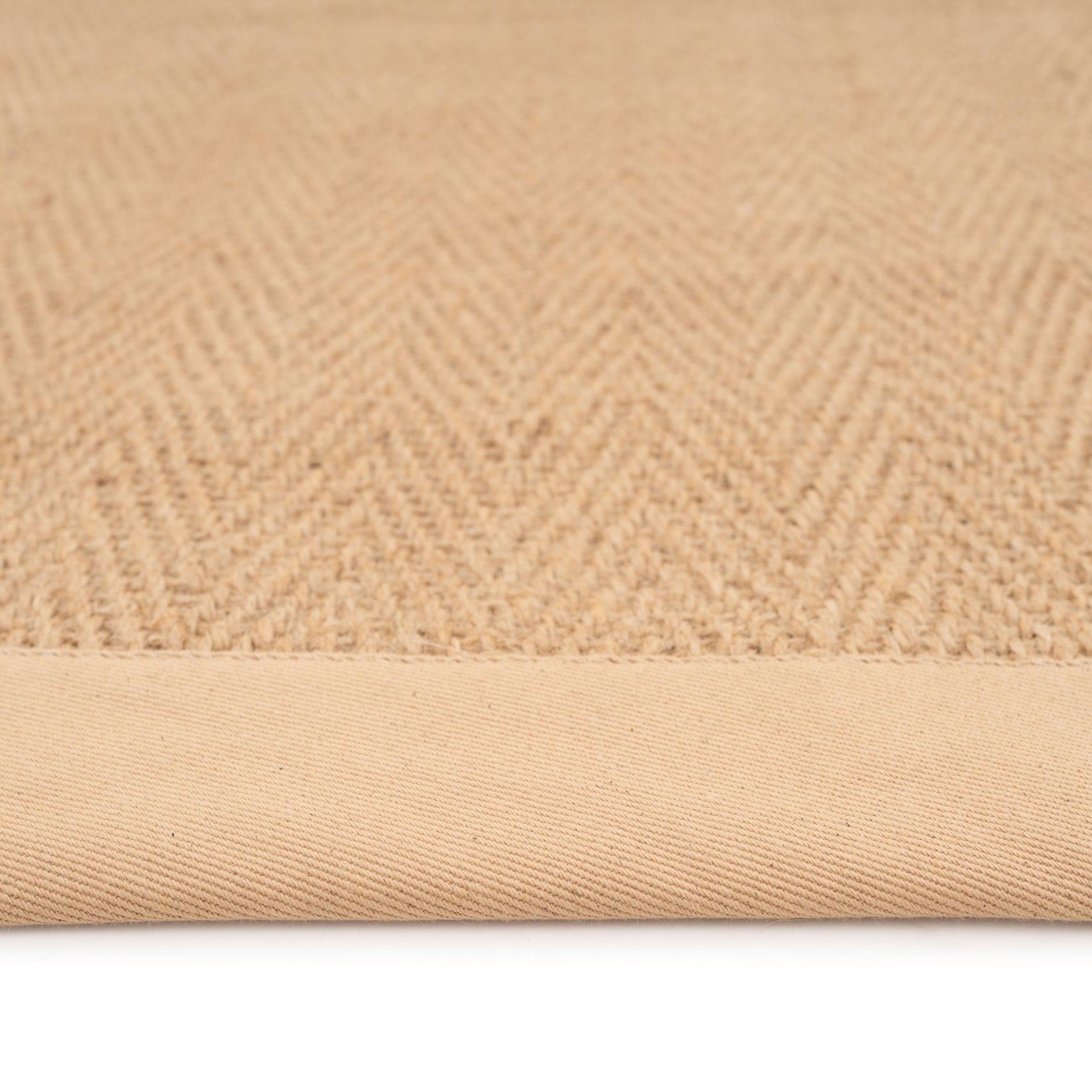 Beige Cotton Border Natural Jute Area Rug