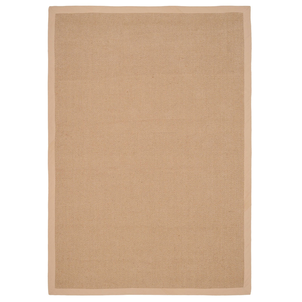 Beige Cotton Border Natural Jute Area Rug