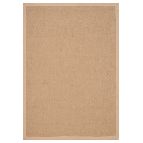 Beige Cotton Border Natural Jute Area Rug
