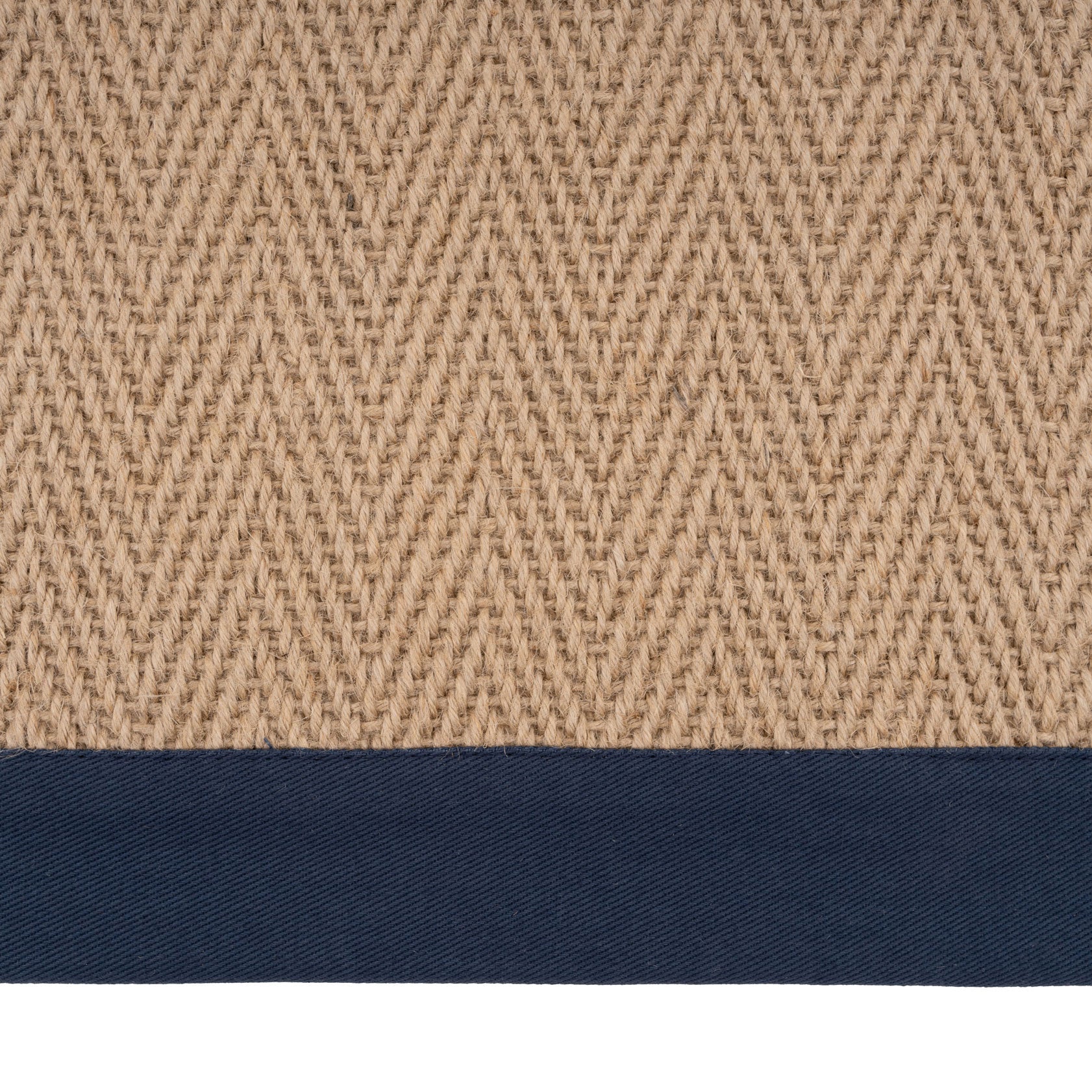 Navy Border Jute Runner Rug - Juliette Navy