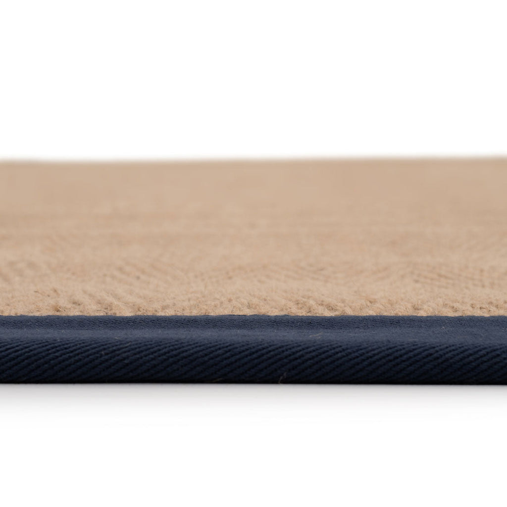 Navy Border Jute Runner Rug - Juliette Navy