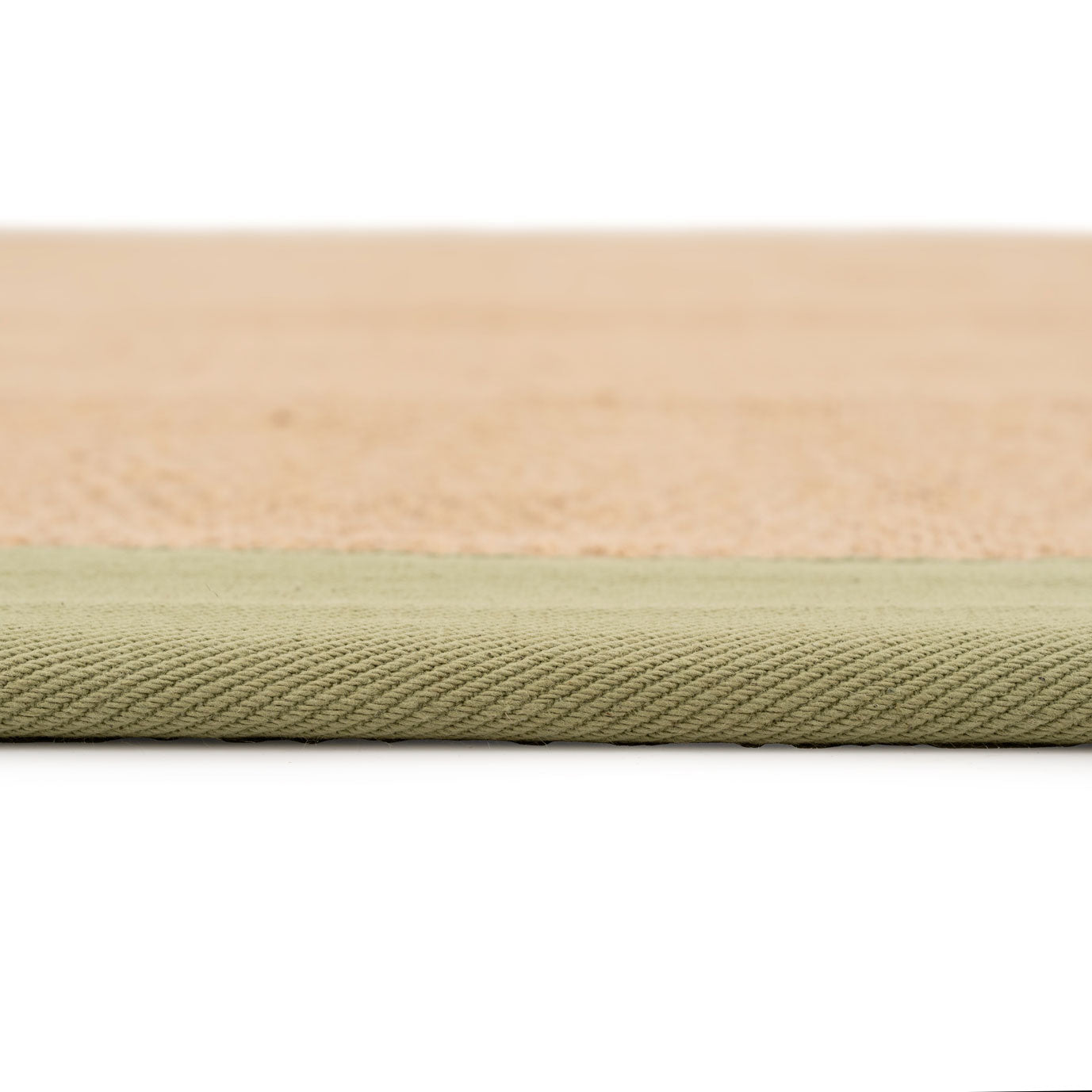 Green Cotton Border Natural Jute Hallway Runner Rug