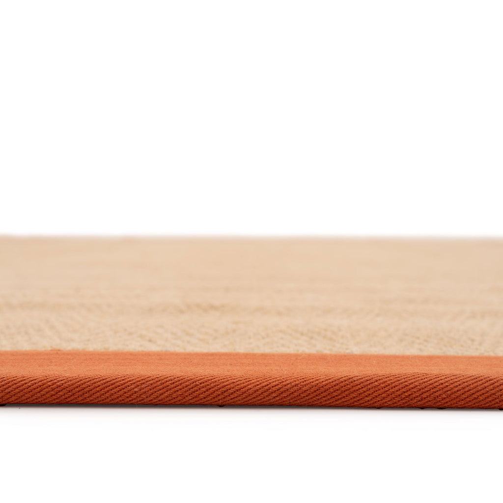 Terracotta Border Jute Runner Rug - Juliette Rust