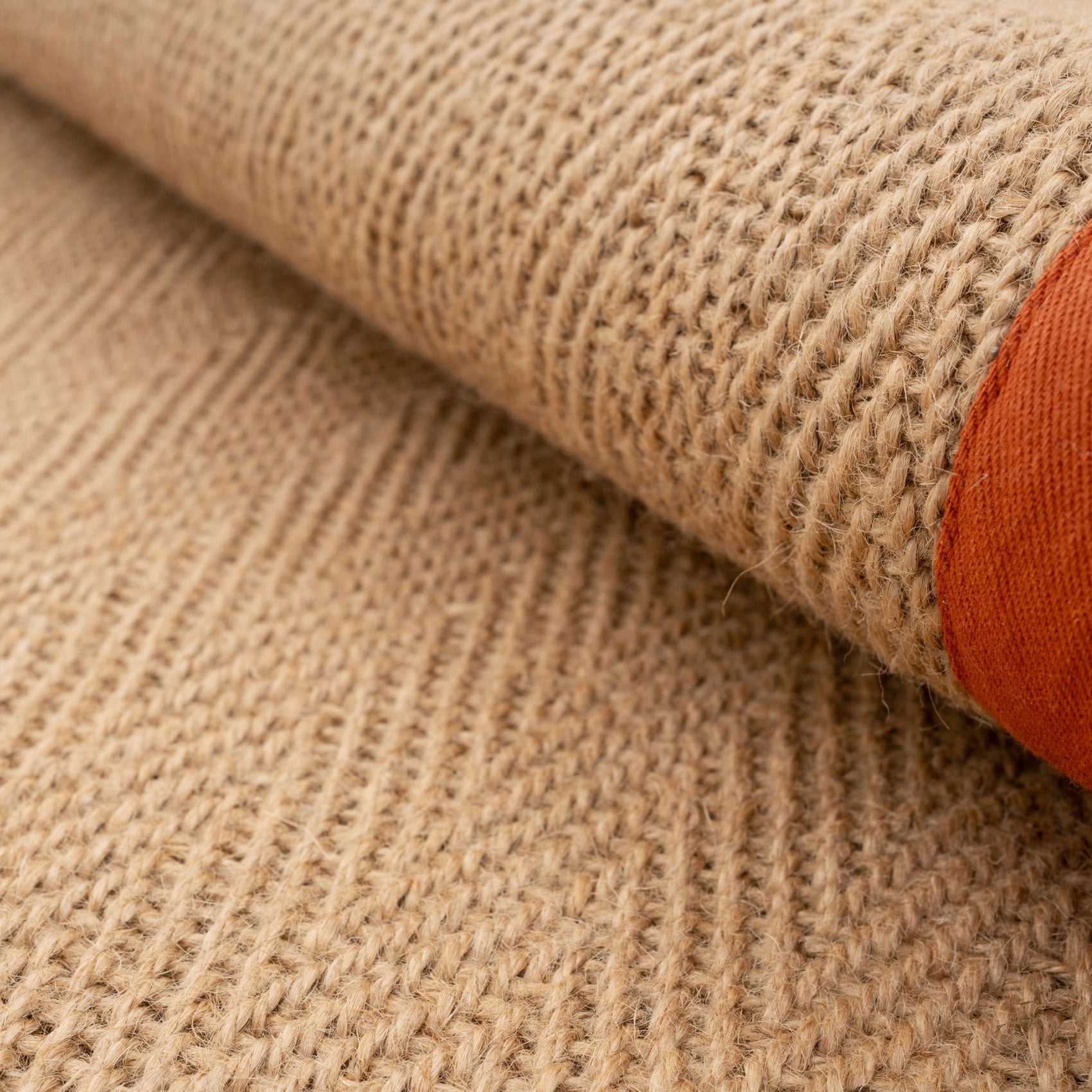 Terracotta Border Jute Runner Rug - Juliette Rust