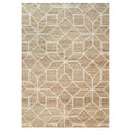 Beige Geometric Natural Jute Area Rug - Fretwork