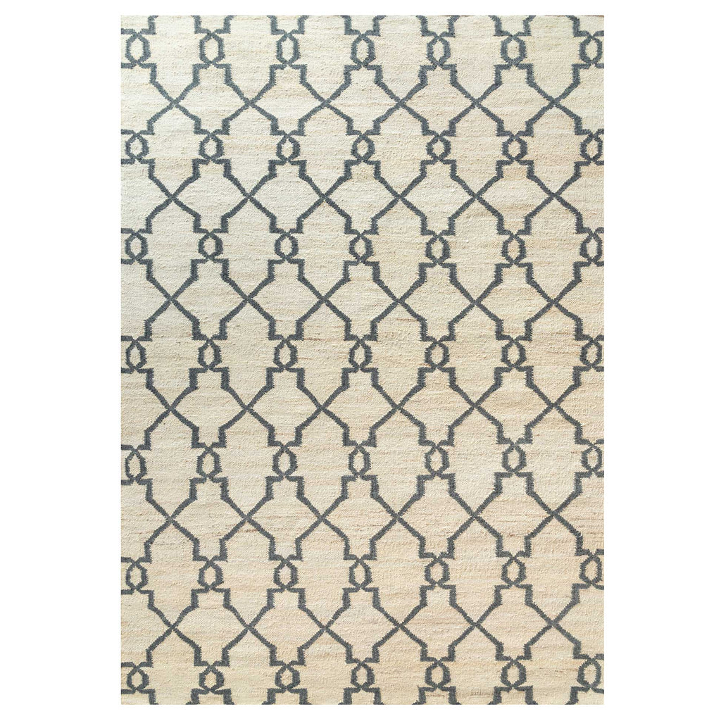 Cream Trellis Natural Jute Area Rug - Trellis