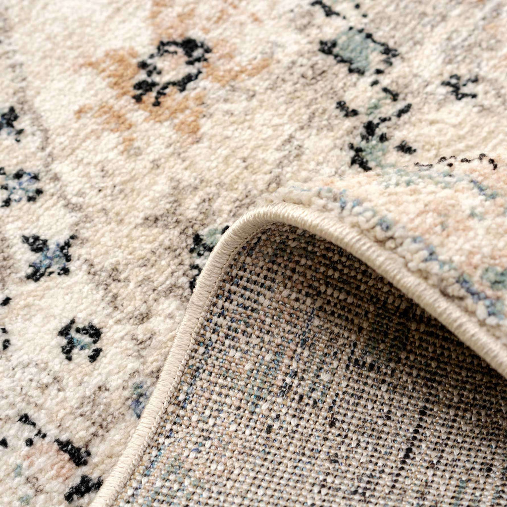 Soft Natural Blue Aztec Area Rug - Kemp