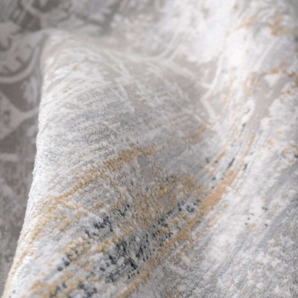 Distressed Mottled Grey Living Room Area Rug - Klos